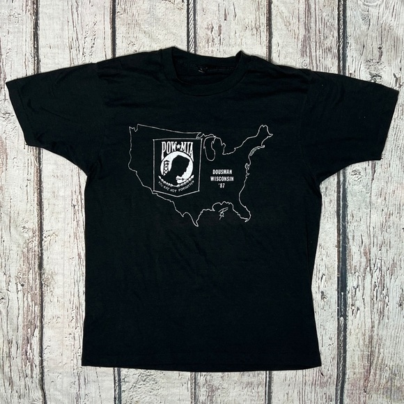 Vintage Other - VTG POW MIA Dousman Wisconsin Single Stitch 1987 Crewneck Top Tee Tshirt